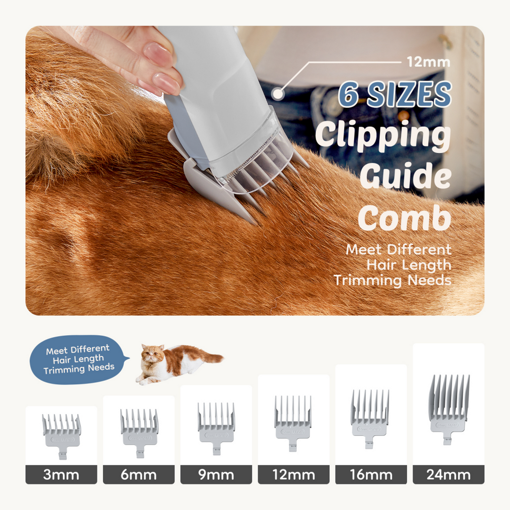 SpotiPaw™ Cordless Low-Noise Dog Grooming Clipper Kit (5-Tool Set)