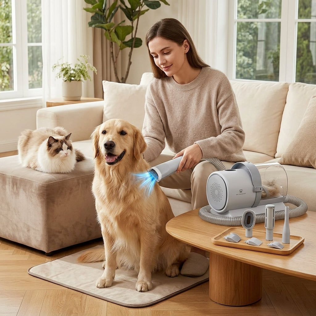 SpotiPaw™ Cordless Low-Noise Dog Grooming Clipper Kit (5-Tool Set)