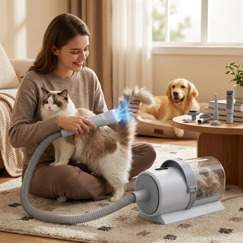 SpotiPaw™ Cordless Low-Noise Dog Grooming Clipper Kit (5-Tool Set)