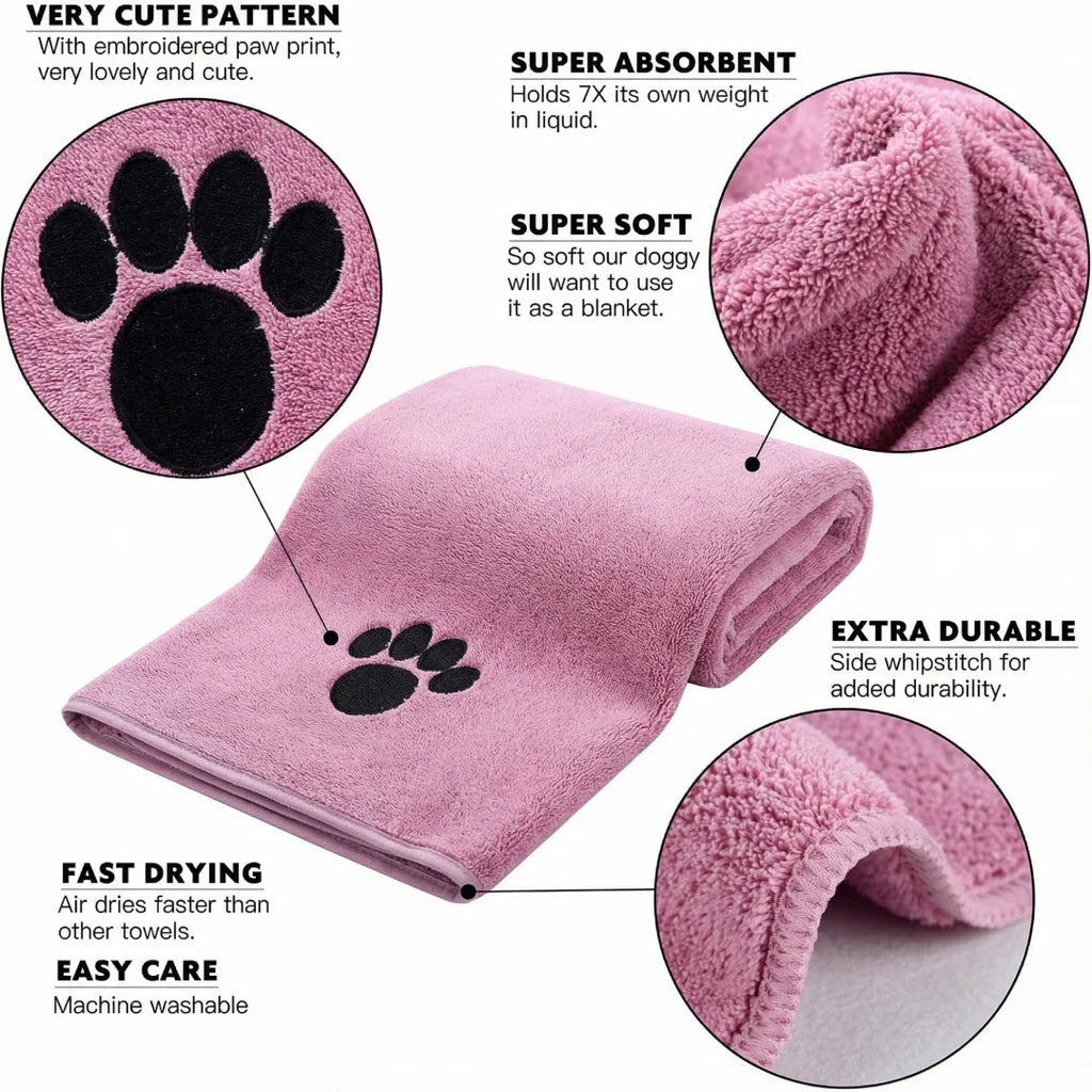 SpotiPaw™ Quick-Dry Super Absorbent Pet Bath Towel