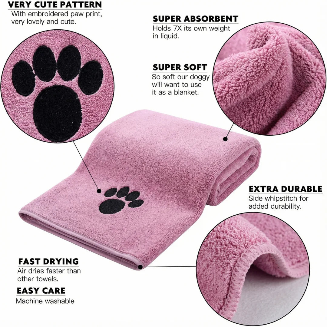 SpotiPaw™ Quick-Dry Super Absorbent Pet Bath Towel